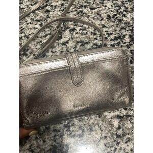 The Sak Metallic Gold Crossbody Wallet Purse Clutch Organizer Small Bag